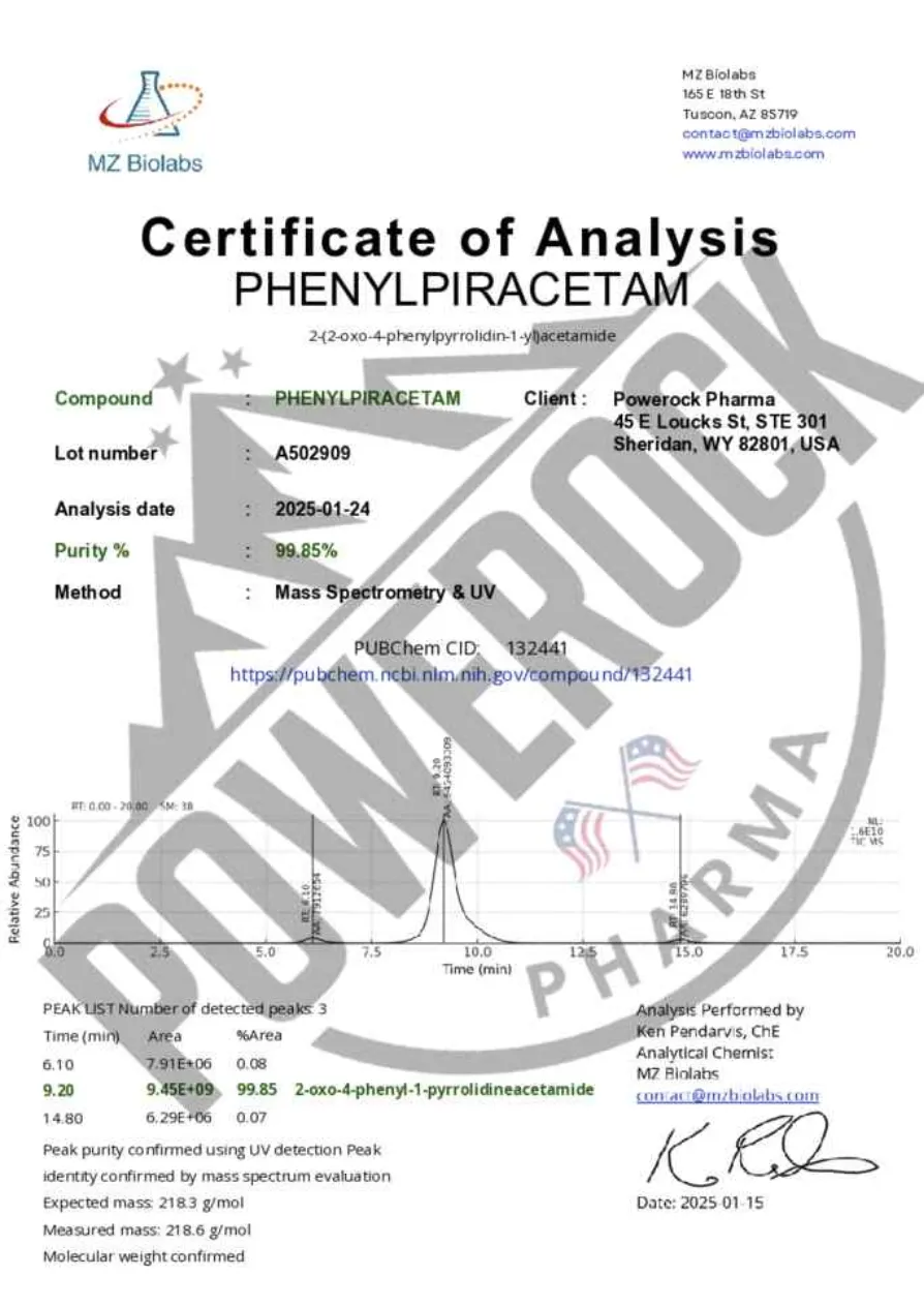 Chromatogram PHENYLPIRACETAM